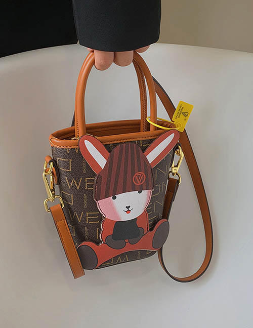 Fashion Brown Cartoon Bunny Large Capacity Messenger Bag