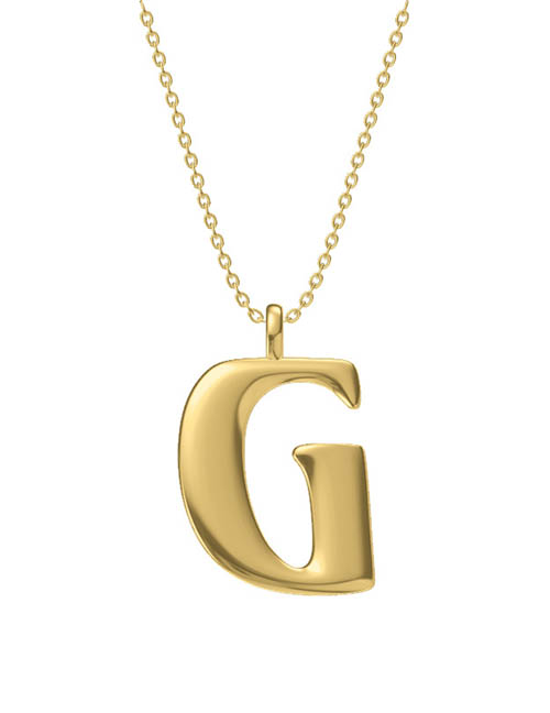 Fashion G Titanium Steel Geometric Letter Necklace