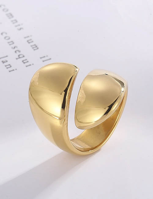 Fashion 4# Titanium Steel Geometric Glossy Ring
