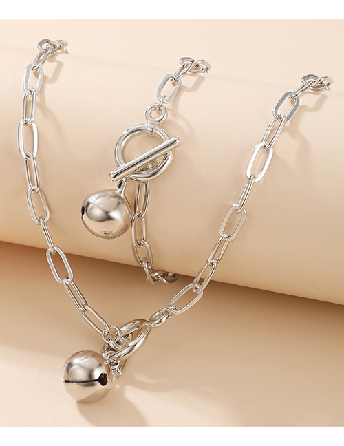 Fashion A160 Alloy Geometric Bell Necklace Bracelet Set