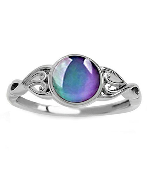 Fashion Temperature 2 Alloy Geometric Color Changing Temperature Ring