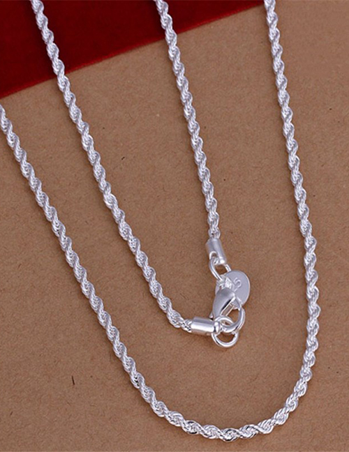 Fashion 2mm22 Inches Alloy Geometric Twist Chain Necklace