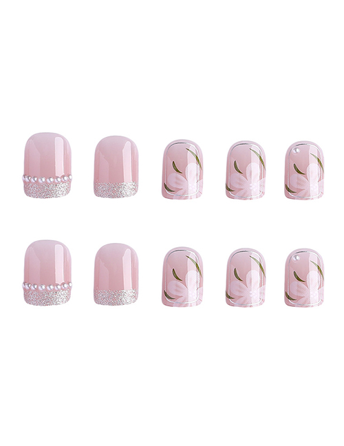 Fashion Mj-179 French Pearl Camellia [glue Type] (3 Batches) Plastic Camellia Print Inlaid Pearl Nail Patch