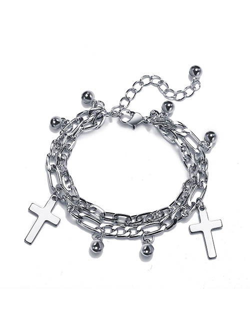 Fashion Cross Alloy Geometric Chain Cross Bracelet