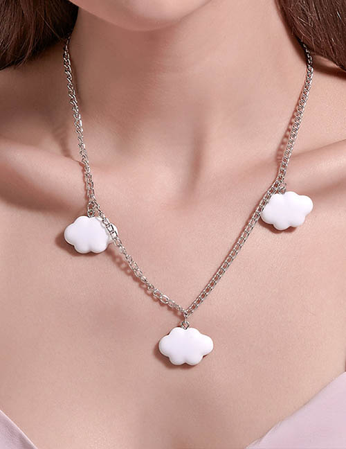 Fashion Silver Alloy Geometric Cloud Necklace