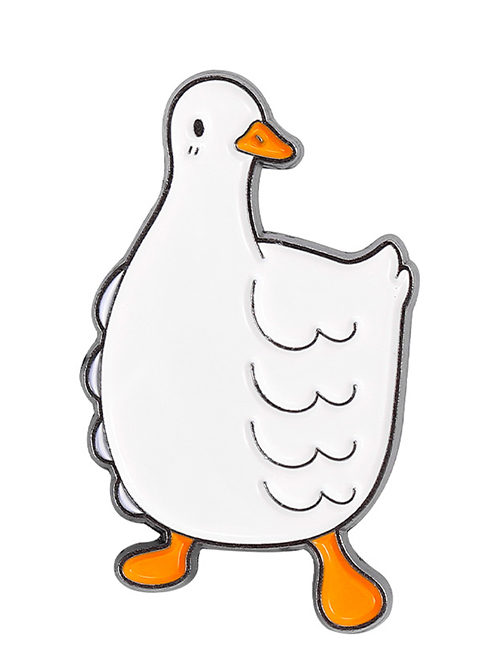 Fashion 4# Alloy Cartoon Big White Duck Brooch