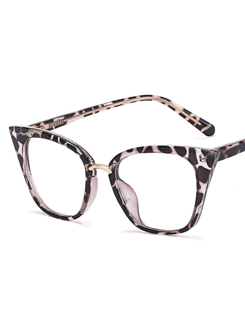 Fashion C3 Transparent Leopard/anti-blue Light Tr90 Cat Eye Large Frame Flat Mirror