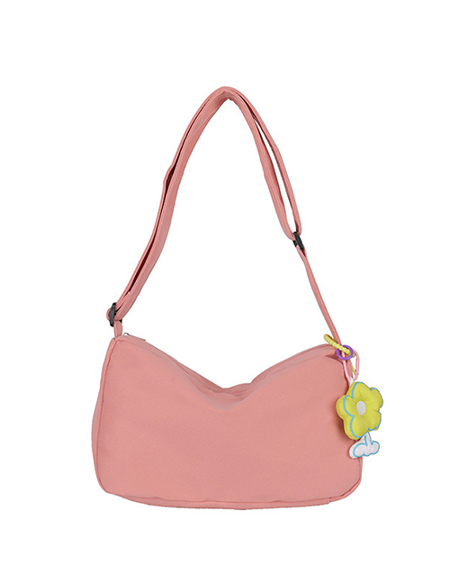 Fashion Pink Nylon Bulky Shoulder Bag
