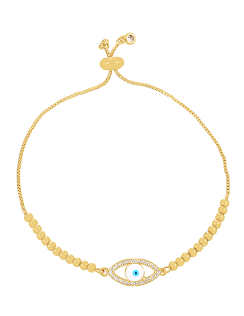 Fashion Gold Bronze Zirconium Eye Beaded Bracelet