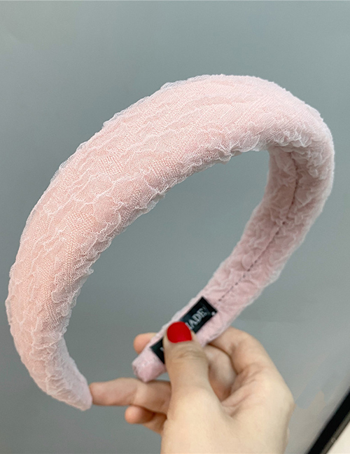 Fashion Korean Powder Seersucker Wide-brimmed Sponge Headband