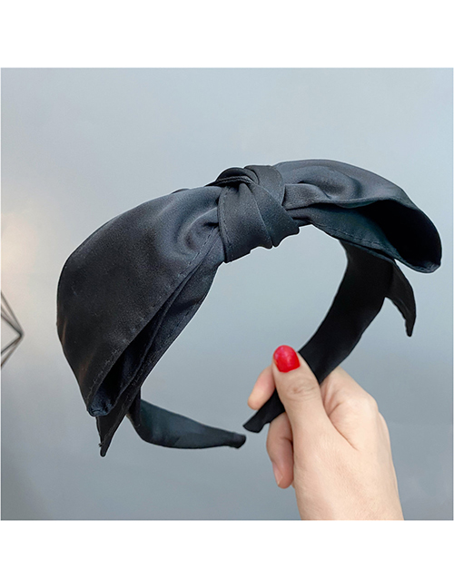 Fashion Black Bow Solid Color Double Bow Headband