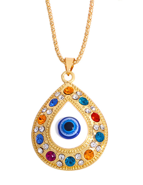 Fashion 1# Alloy Diamond Drop Eye Necklace