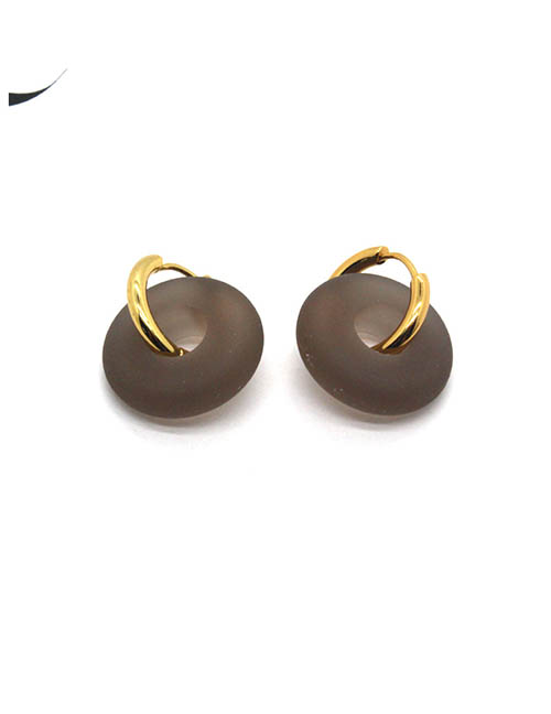 Fashion Brown Frosted Earrings Frosted Hoop Earrings