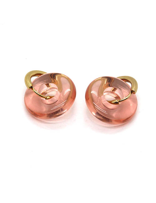 Fashion Pink Transparent Earrings Frosted Hoop Earrings
