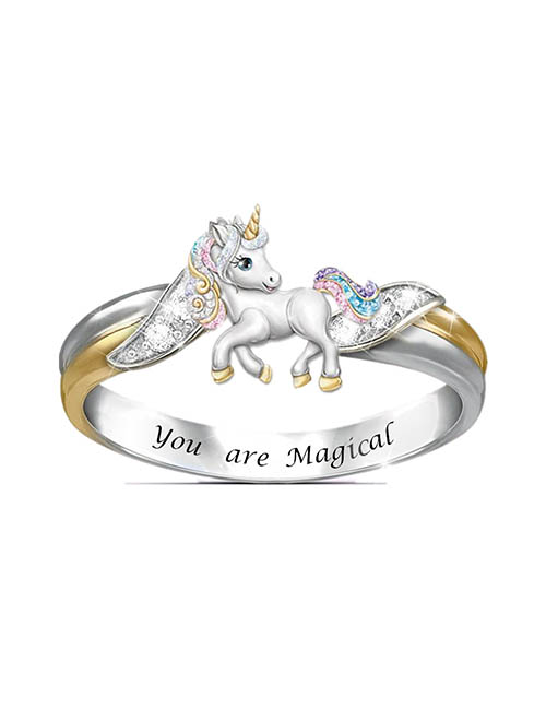 Fashion 415222 Alloy Diamond Unicorn Ring