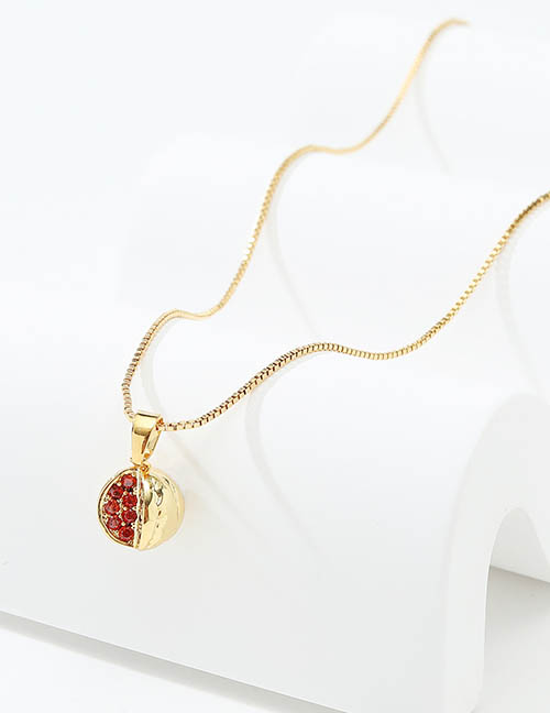 Fashion Pomegranate Bronze Zirconium Pomegranate Necklace