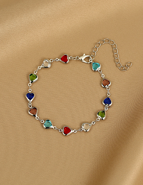 Fashion 4# Alloy Crystal Heart Bracelet
