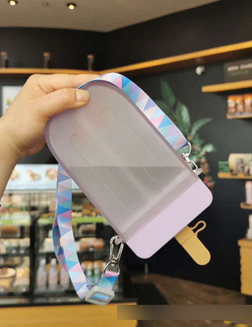 Fashion Elegant Purple Plastic Popsicle Portable Water Cup