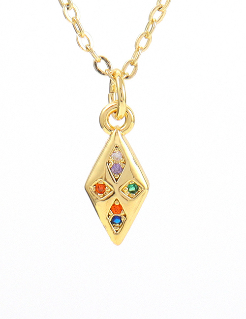 Fashion Diamond Brass Gold Plated Zirconium Diamond Necklace