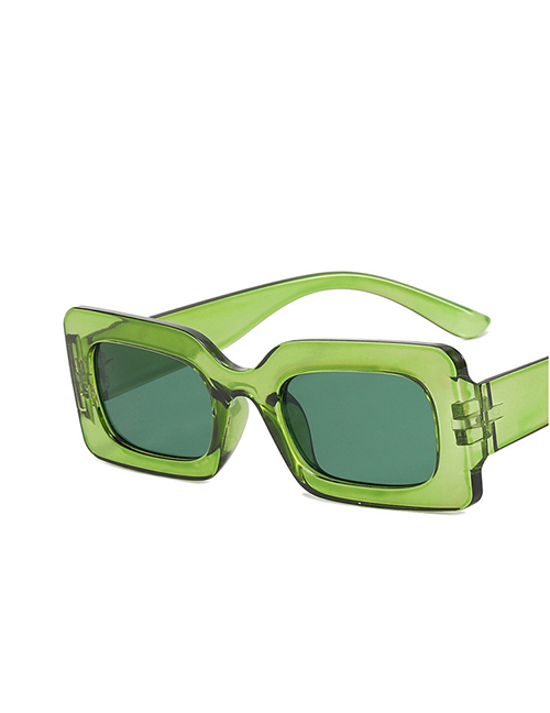 Fashion Olive Green Flakes Small Square Frame Sunglasses