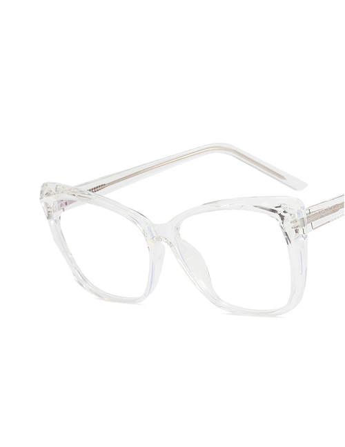 Fashion Transparent White Film Tr90 Cat Eye Large Frame Flat Mirror