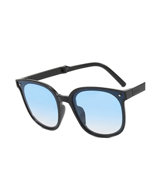 Fashion Fade Blue Pc Square Large Frame Sunglasses