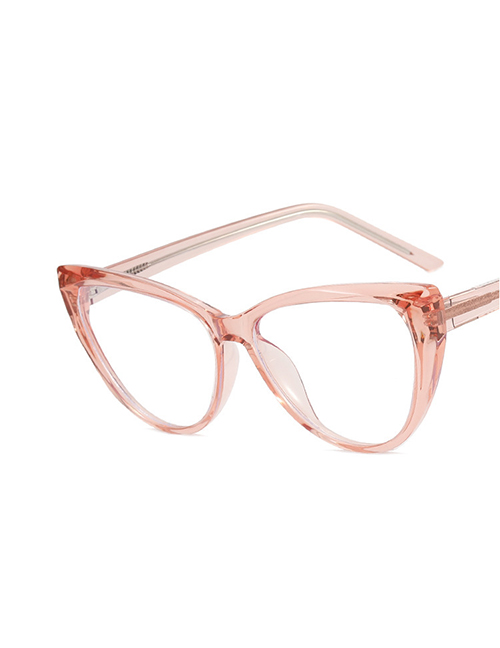 Fashion Light Pink And White Flakes Tr90 Cat Eye Large Frame Flat Mirror