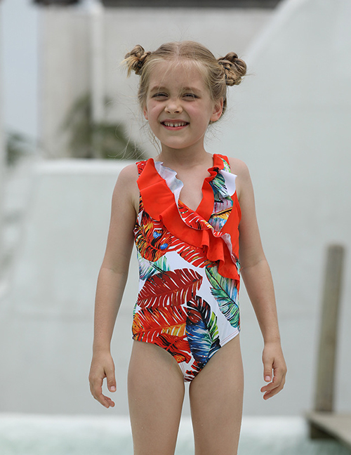 Fashion Color Printed Flash One Piece Children's Swimsuit