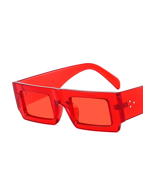 Fashion Red Frame Red Tablet Pc Square Large Frame Sunglasses