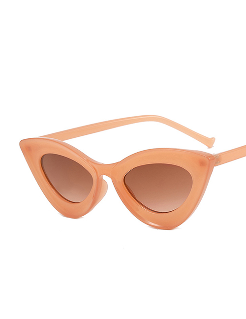 Fashion Tea Box Double Tea Pc Triangle Cat Eye Large Frame Sunglasses