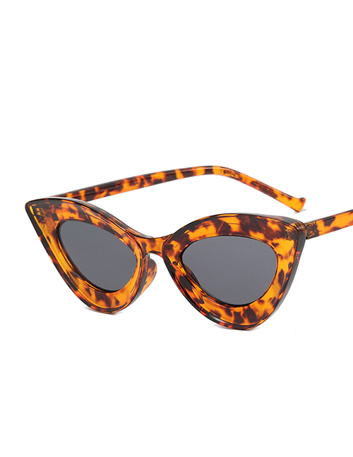 Fashion Tortoiseshell Grey Pc Triangle Cat Eye Large Frame Sunglasses
