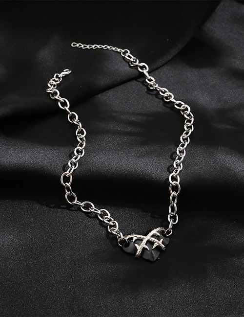 Fashion Silver Color Alloy Geometric Thorns Heart Necklace