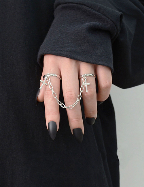 Fashion 7# Alloy Cross Link Ring