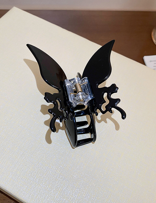 Fashion Grab Clip - Black Acrylic Butterfly Grip