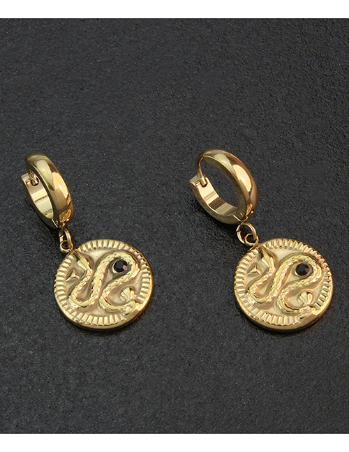 Fashion Earrings Titanium Geometric Snake Medal Earrings