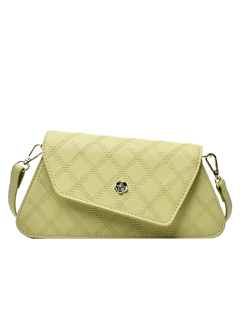 Fashion Light Green Pu Rhombus Flap Crossbody Bag