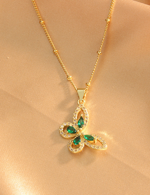 Fashion Butterfly Bronze Diamond Butterfly Necklace