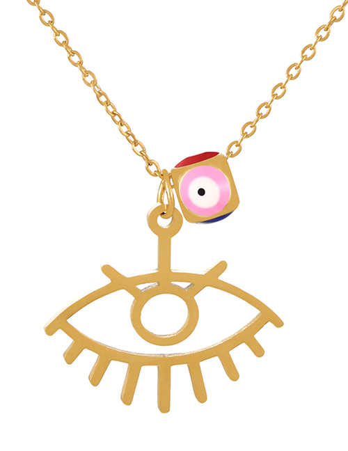 Fashion Color Titanium Steel Drip Eye Pendant Necklace