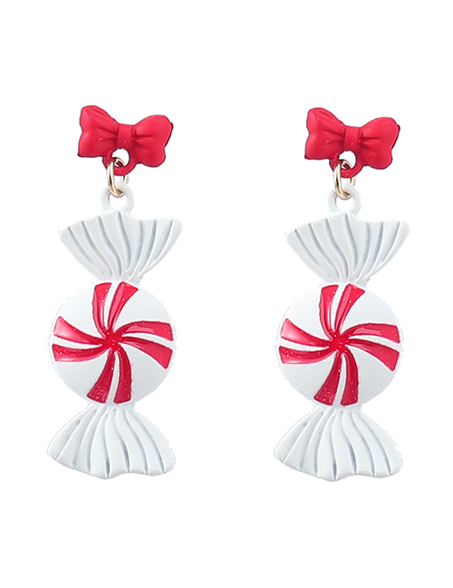 Fashion White Flowers Alloy Spray Painted Candy Floral Stud Earrings