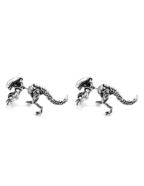 Fashion Silver (2 Pairs) Alloy Dinosaur Stud Earrings