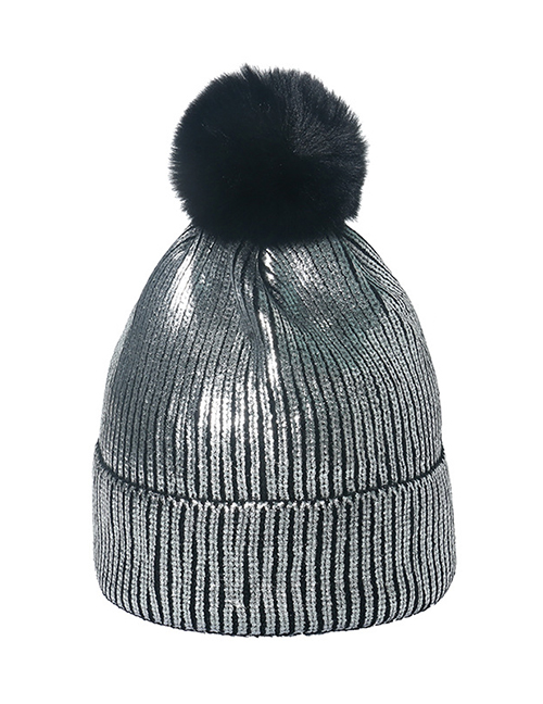 Fashion Silver Bronze Knitted Wool Ball Cap