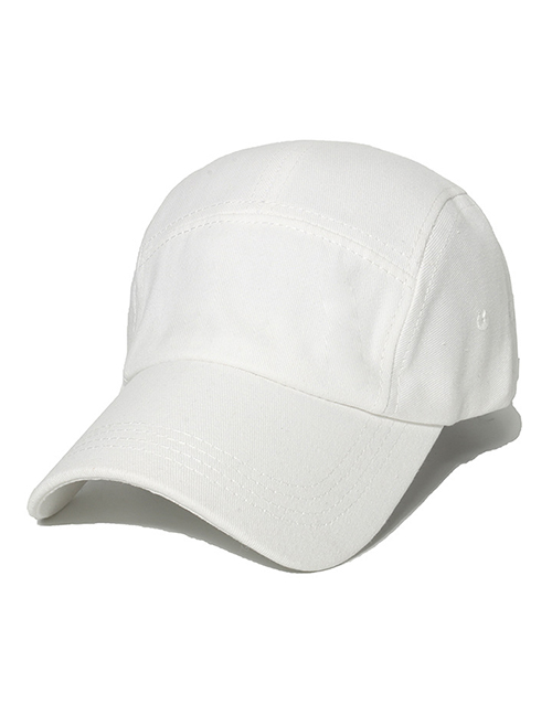 Fashion White Cotton Soft Top Baseball Cap