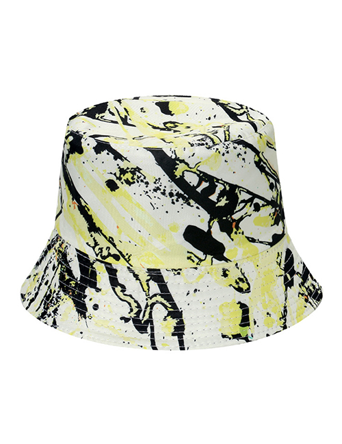 Fashion Yellow Polyester Graffiti Bucket Hat