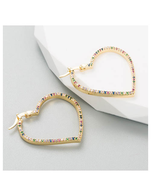 Fashion Heart-shaped Alloy Diamond Heart Earrings