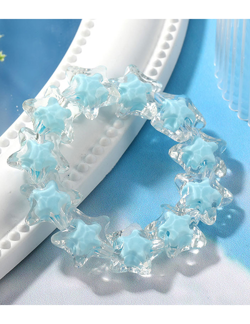 Fashion Light Blue Acrylic Clear Star Stretch Bracelet