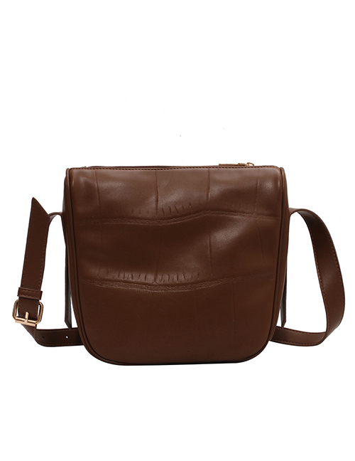 Fashion Brown Soft Leather Pu Large Capacity Crossbody Bag