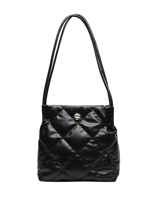 Fashion Black Diamond Embroidery Thread Large Capacity Shoulder Bag