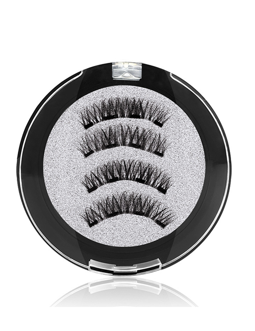 Fashion 24p-4 Black Magnet Glue-free False Eyelashes