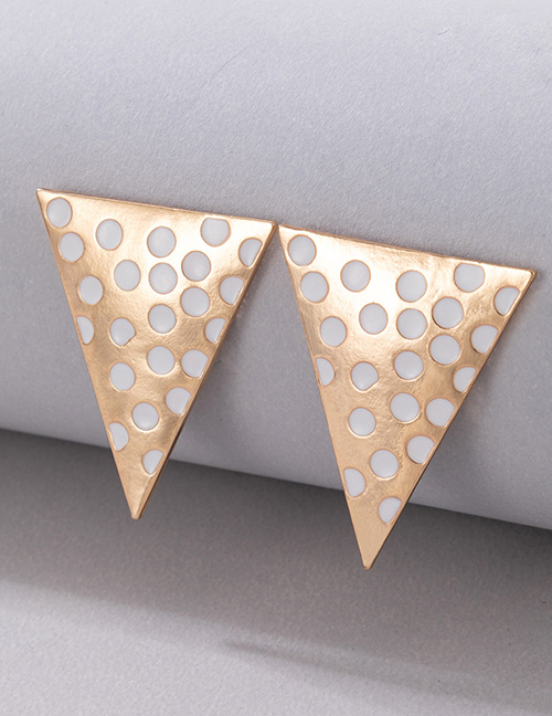 Fashion Gold Alloy Drop Oil Triangle Stud Earrings