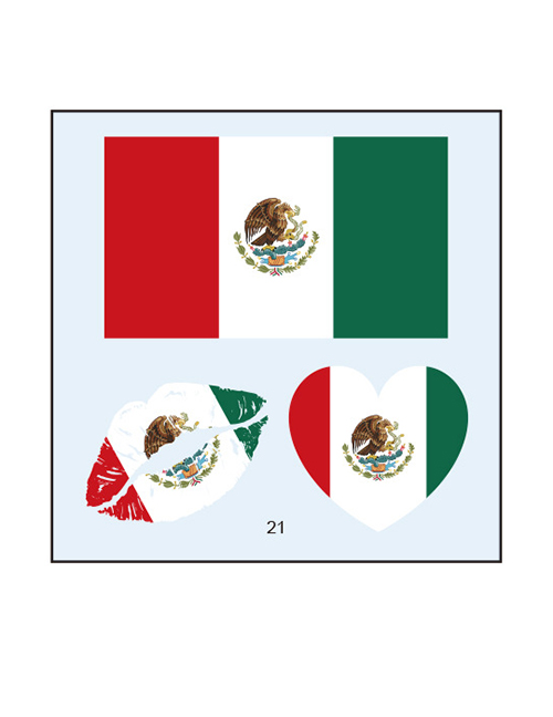 Fashion 21 Mexico (2) Environmental Protection Waterproof Flag Lips Love Tattoo Stickers